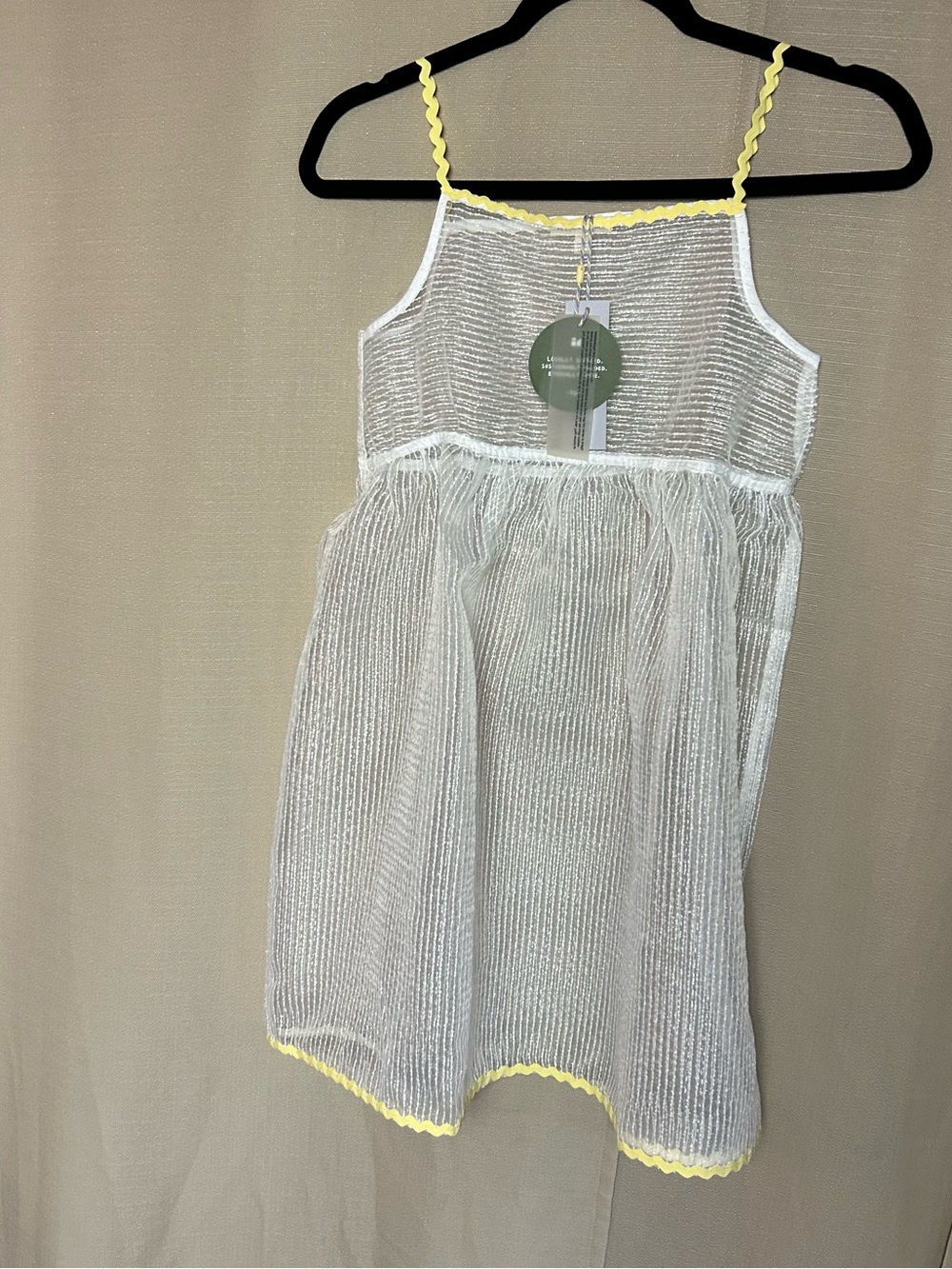 Sheer White Sundress with Yellow Trim
